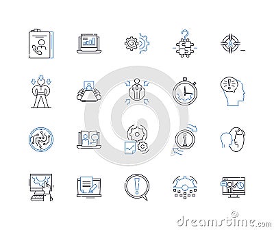 Agreement terms line icons collection. Contract, Agreement, Terms, Conditions, Obligations, Provisions, Clauses vector Vector Illustration