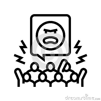 agression people line icon vector illustration Vector Illustration