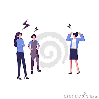 agressive people each other, people stubbornin conveying their opinion flat illustration Vector Illustration