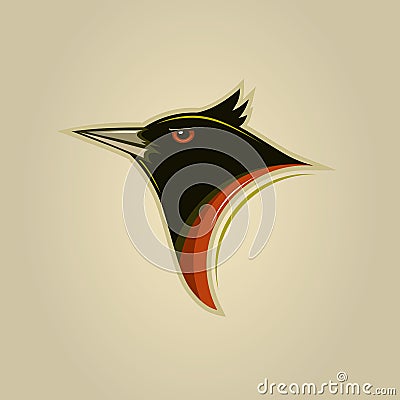 Agressive small bird Vector Illustration