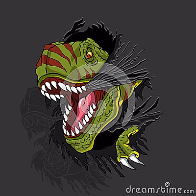 Agressive t rex. Vector Illustration