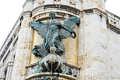 Agricolture sculpture on the Palazzo civico corner, Cagliari, Sa Stock Photo