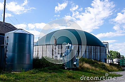 Agricultural biogas plants on the farm Stock Photo