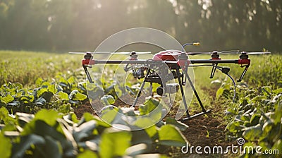 An agricultural drone in the fields Stock Photo
