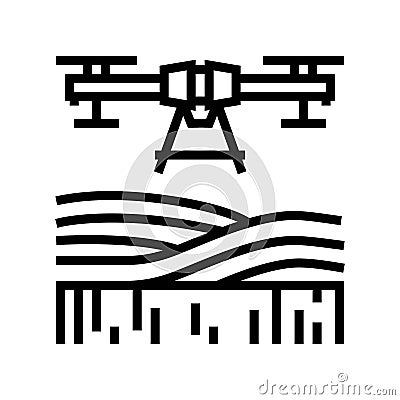 agricultural drone line icon vector illustration Cartoon Illustration