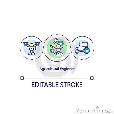 Agricultural engineer concept icon Vector Illustration