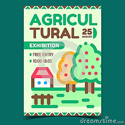 Agricultural Exhibition Advertising Banner Vector Vector Illustration