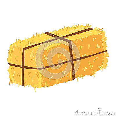 Agricultural haycock in cartoon flat style, rural hay rolled stack, dried farm haystack. Vector illustration of fodder Vector Illustration