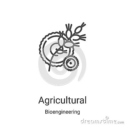 Agricultural icon vector from bioengineering collection. Thin line Agricultural outline icon vector illustration. Linear symbol Vector Illustration