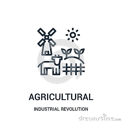 agricultural icon vector from industrial revolution collection. Thin line agricultural outline icon vector illustration Vector Illustration