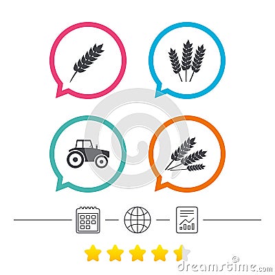 Agricultural icons. Wheat corn or Gluten free. Vector Illustration