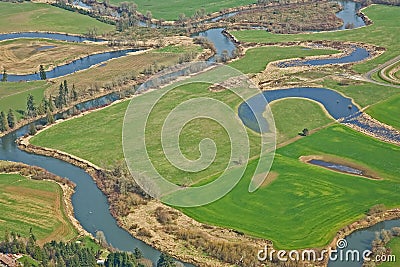 Agricultural irrigation farm land Stock Photo