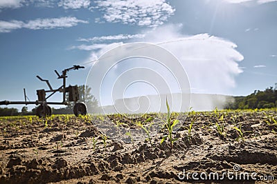 Agricultural irrigation machine Stock Photo