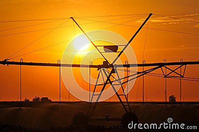 Agricultural Irrigation Sprinkler Stock Photo