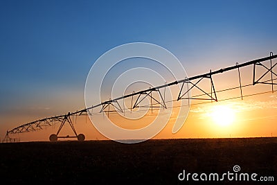Agricultural Irrigation Sprinkler Stock Photo