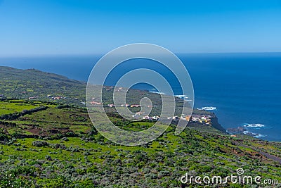 Agricultural landscape of El Golfo valley at El Hierro island, Canary islands, Spain Stock Photo