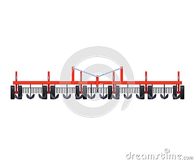 Agricultural machinery, agro-industrial work. Cultivator, garden tiller. Vector Illustration