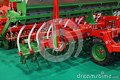 Agricultural machinery. Disk Seeder Stock Photo