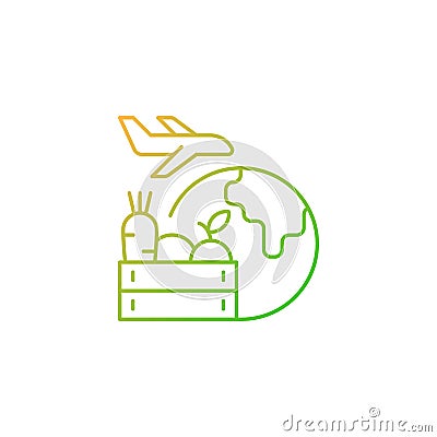 Agricultural products export gradient linear vector icon Vector Illustration