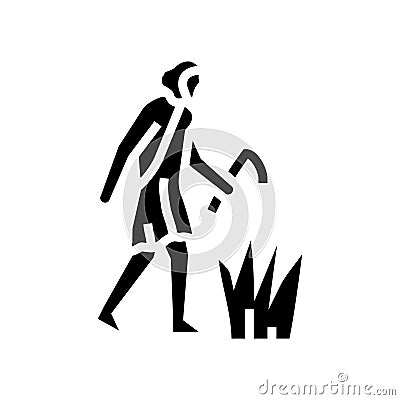 agricultural revolution human evolution glyph icon illustration Cartoon Illustration