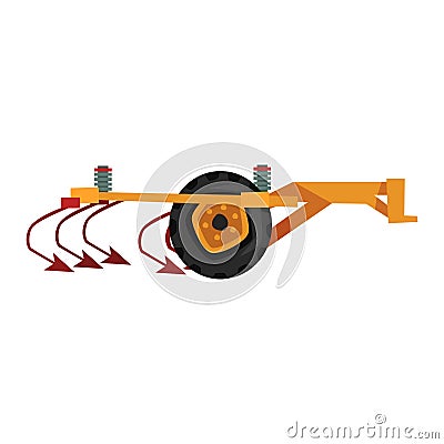 Agricultural ripper machinery, agriculture industrial farm equipment vector Illustration on a white background Vector Illustration