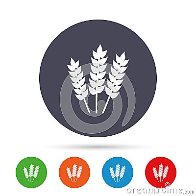 Agricultural sign icon. Gluten free or No gluten. Vector Illustration