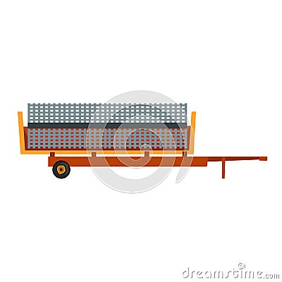 Agricultural trailer, agriculture industrial farm equipment, farm machinery vector Illustration Vector Illustration