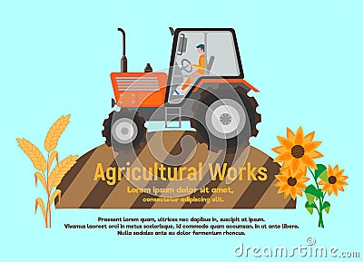 Agricultural work poster Vector Illustration