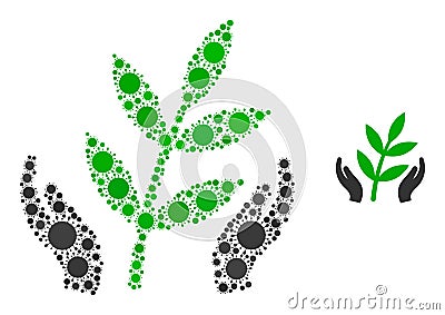 Agriculture Care Hands Icon - Pandemic Composition Vector Illustration