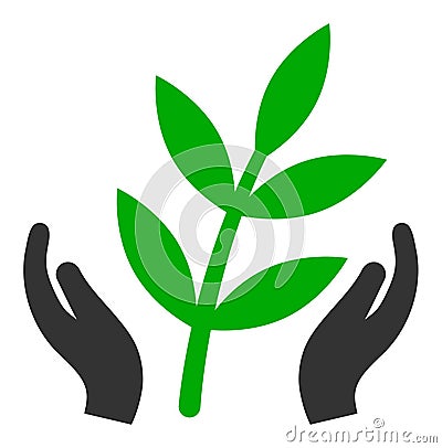 Agriculture Care Hands Raster Icon Flat Illustration Cartoon Illustration