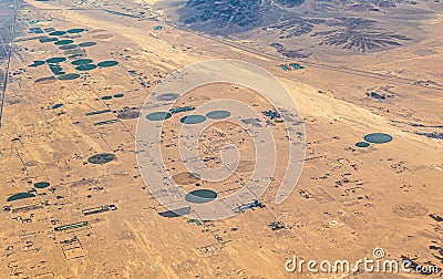 Agriculture in the desert in California Stock Photo