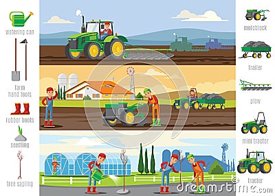 Agriculture And Farming Brochures Vector Illustration