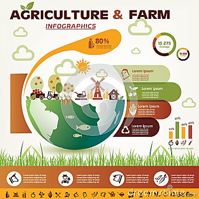 Agriculture and farming infographics Vector Illustration