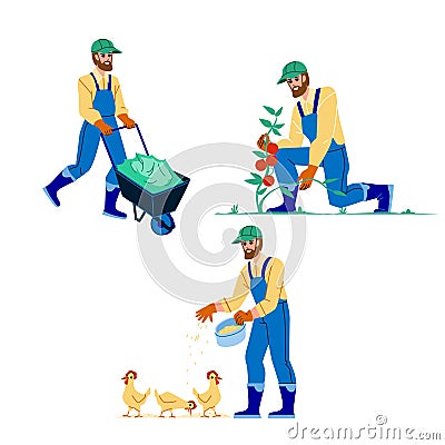 Agriculture Farmland Occupation Of Farmer Vector Vector Illustration