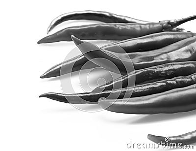 Agriculture and fresh food concept. Mexican spicy peppers of long shape. Chili peppers Stock Photo