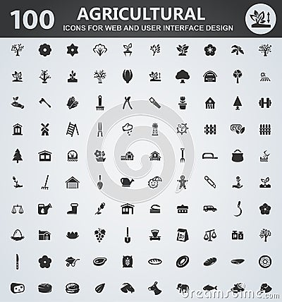 Agriculture icon set Vector Illustration