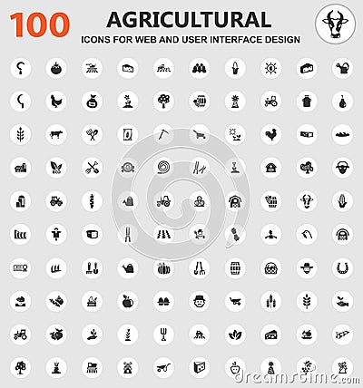 Agriculture icon set Stock Photo