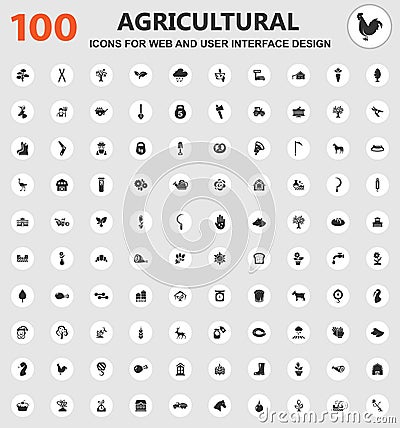 Agriculture icon set Stock Photo