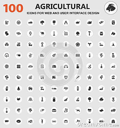 Agriculture icon set Stock Photo
