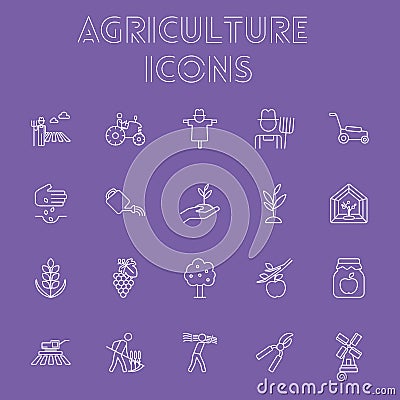 Agriculture icon set. Vector Illustration