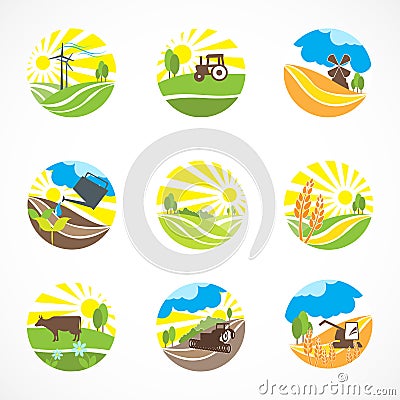 Agriculture Icons Set Vector Illustration