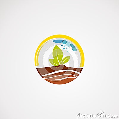 Agriculture landscape logo vector, icon, element, and template for company Vector Illustration