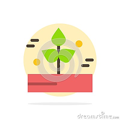 Agriculture, Leaf, Plant, Rain, Rainy Abstract Circle Background Flat color Icon Vector Illustration