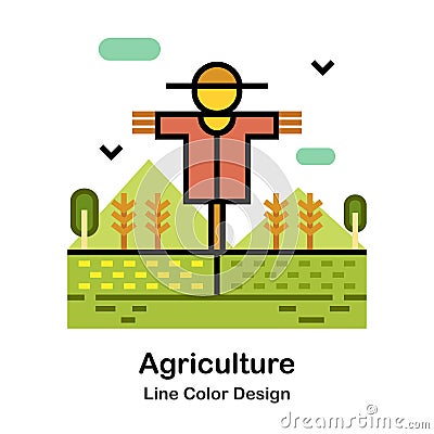 Agriculture Line Color Icon Vector Illustration