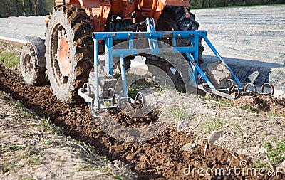 Agriculture machines on asparagus field Editorial Stock Photo