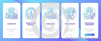 Agriculture policy focuses blue gradient onboarding mobile app screen Vector Illustration