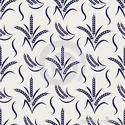 Agriculture seamless pattern with wheat branches Vector Illustration