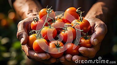 Agriculture tomato vegetables harvest background Stock Photo