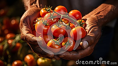 Agriculture tomato vegetables harvest background Stock Photo