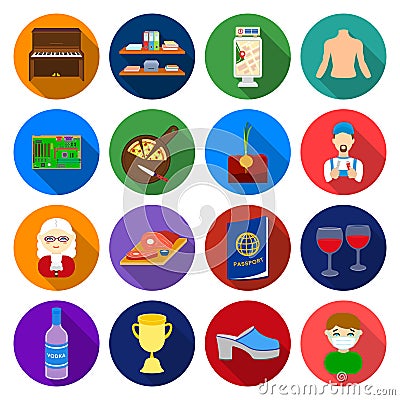 Agriculture, trade, sport and other web icon in flat style.medicine, fast food, travel icons in set collection. Vector Illustration